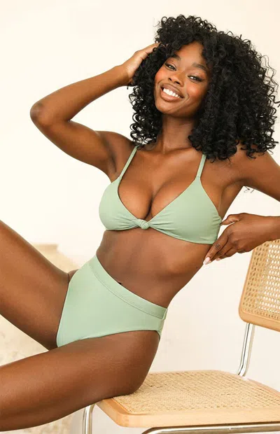 Dippin Daisys Women's Ultra High Waisted Bikini Bottom In Pale Green