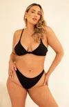 Dippin Daisys Zen Knotted Triangle Bikini Top In Black