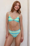 Dippin Daisys Zen Knotted Triangle Bikini Top In Blue