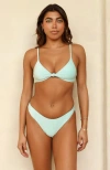 Dippin Daisys Zen Knotted Triangle Bikini Top In Bleached Aqua