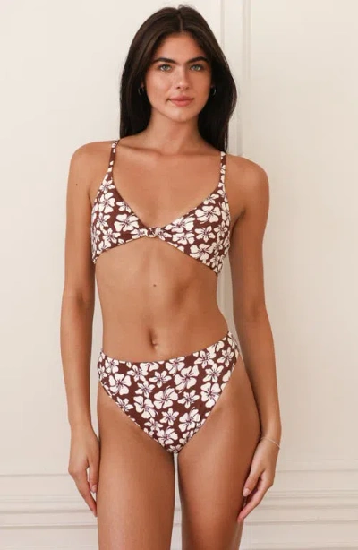 Dippin Daisys Zen Knotted Triangle Bikini Top In Brown