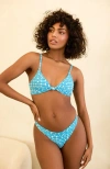 Dippin Daisys Zen Knotted Triangle Bikini Top In Dippin Dot