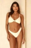 Dippin Daisys Zen Knotted Triangle Bikini Top In Gardenia Seashell