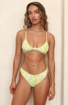 Dippin Daisys Zen Knotted Triangle Bikini Top In Green