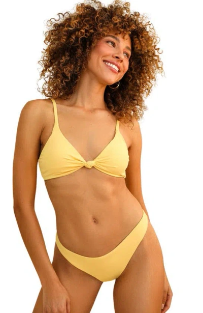 Dippin Daisys Zen Knotted Triangle Bikini Top In Mellow Yellow