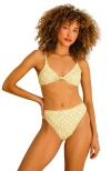 Dippin Daisys Zen Knotted Triangle Bikini Top In Retro Pop