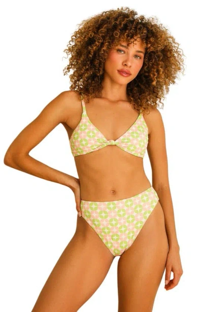 Dippin Daisys Zen Knotted Triangle Bikini Top In Green