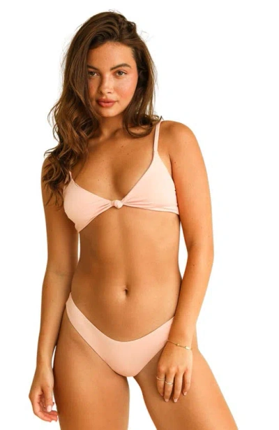Dippin Daisys Zen Knotted Triangle Bikini Top In Sunset Pink