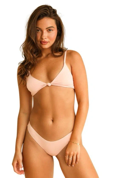 Dippin Daisys Zen Knotted Triangle Bikini Top In Neutral