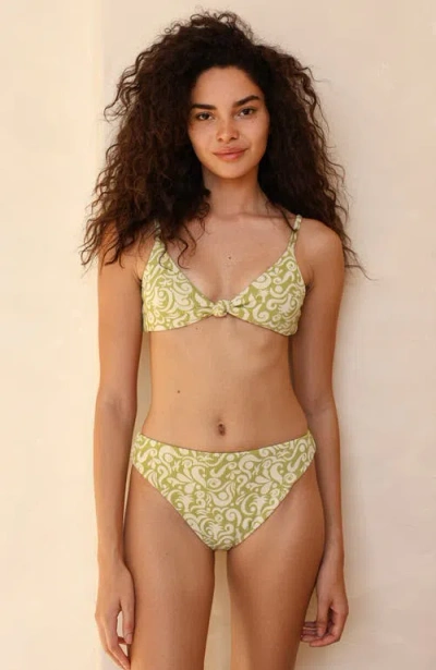 Dippin Daisys Zen Knotted Triangle Bikini Top In Twin Fin Matcha