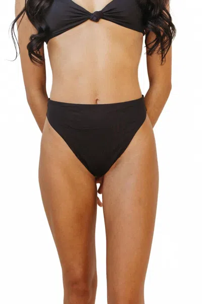 Dippin Daisys Zia High Waist Bikini Bottom In Black