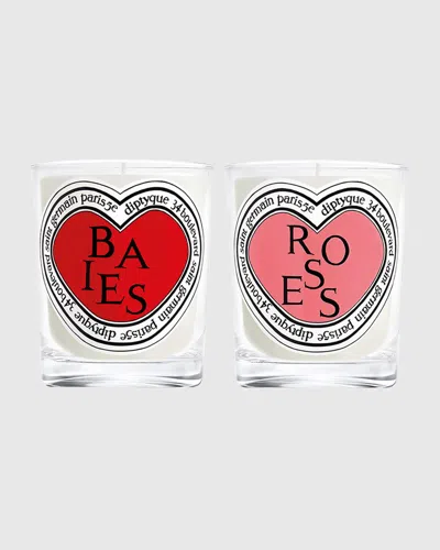 Diptyque 2024 Limited Edition Valentines Baies And Roses Candle Duo 2 X 190 G In Multi