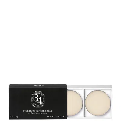 Diptyque 34 Boulevard Saint Germain Solid Perfume Refills In White