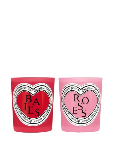 Diptyque Baies Roses Candles (set Of Two) In Pink