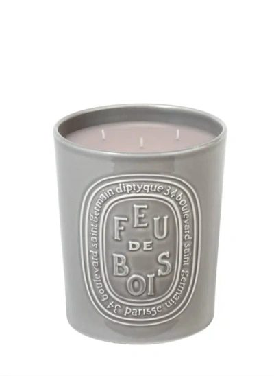 Diptyque Bougie Grand Modèle Feu De Bois In Gray