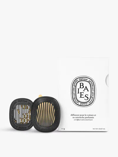 Diptyque Baies Car Diffuser And Refill In Black