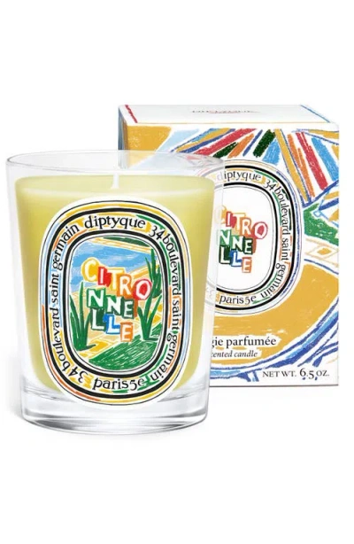 Diptyque Citronnelle Lemongrass & Orange Blossom Scented Candle In Gold