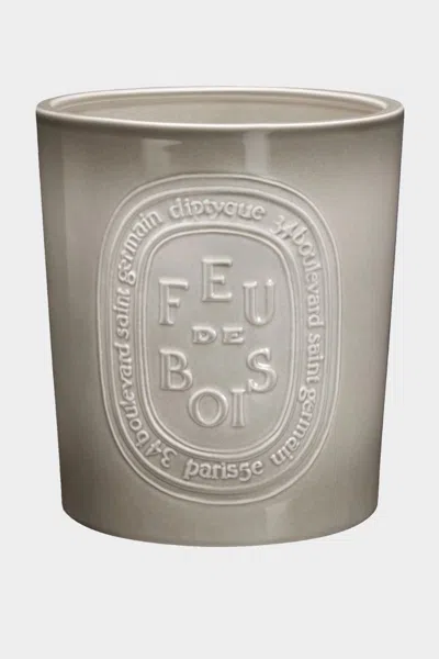 Diptyque Feu De Bois Extra Large Colored Candle 51.3oz In Gray