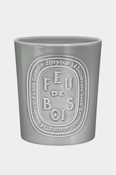 Diptyque Feu De Bois Large Colored Candle 20.4oz In Gray