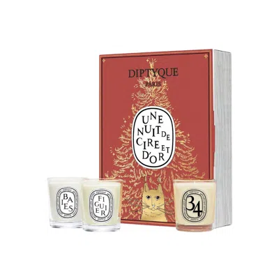 Diptyque Surprise Book Candles Set 3 X 35 G In Red