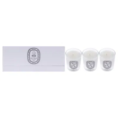 Diptyque Mini Candle Set By  For Unisex - 3 Pc 2.3oz Candle - Baies, 2.3oz Candle - Figuier, 2.3oz Ca In White