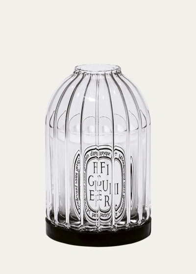 Diptyque Ribbed Glass Candle Holder In Gray