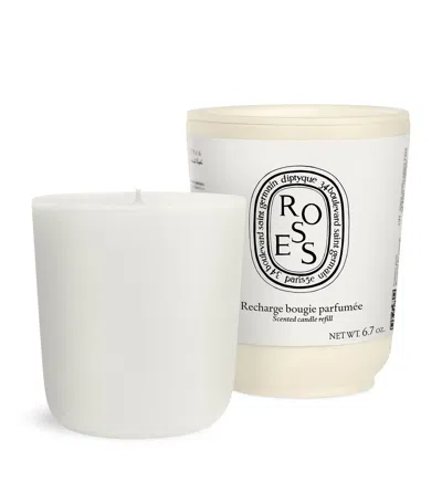Diptyque Roses Classic Candle  - Refill In White