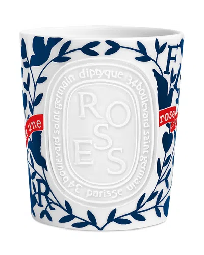 Diptyque Roses Large Candle 21.2 Oz. - Limited Edition In Blue