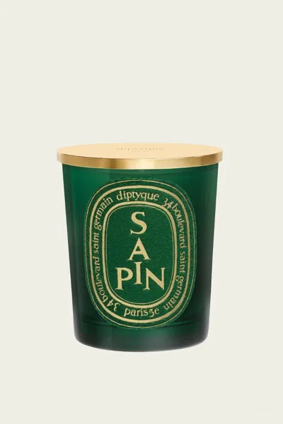 Diptyque Sapin (pine Tree) Classic Candle 190g With Gold Lid - Holiday Edition 2024 In Green