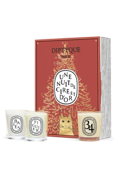 Diptyque Set Of 3 Miniature Candles In Neutral