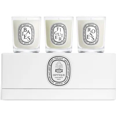 Diptyque Set Of 3 Small Candles In Neutral
