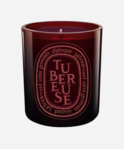 Diptyque Tubereuse Scented Colored Candle 10.2 Oz. In Red Vessel