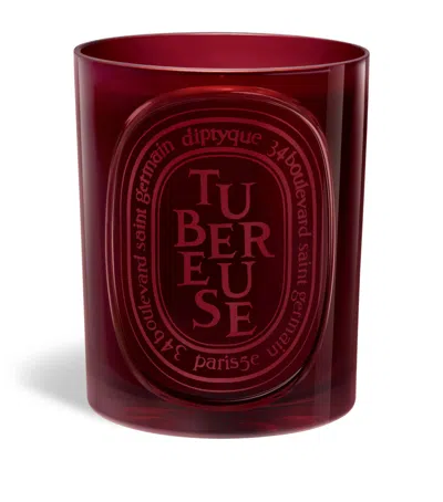 Diptyque Tubereuse Coloured Candle In Red