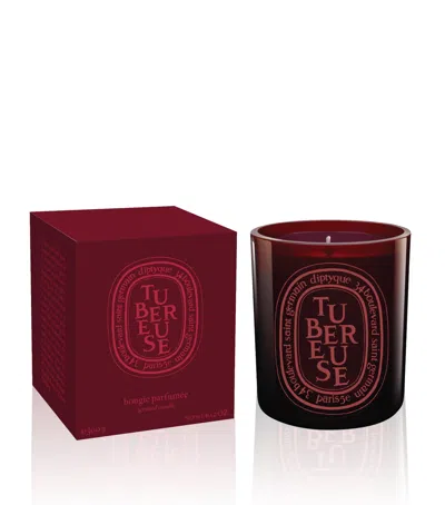 Diptyque Tubereuse Coloured Candle In Burgundy