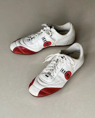 Pre-owned Dirk Bikkembergs 90's/00's  Rising Sun Soccer Sneakers In White