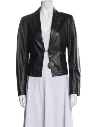 Pre-owned Dirk Bikkembergs Lamb Leather Blazer In Black