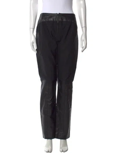 Pre-owned Dirk Bikkembergs Leather Straight Leg Pants In Black