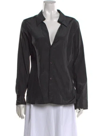 Pre-owned Dirk Bikkembergs Long Sleeve Button-up Top In Gray