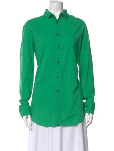 Pre-owned Dirk Bikkembergs Long Sleeve Button-up Top In Green