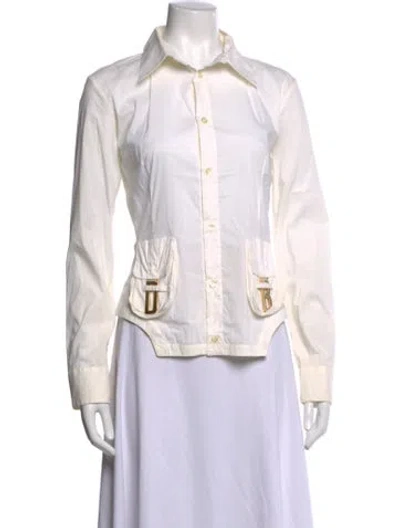 Pre-owned Dirk Bikkembergs Vintage 2000's Button-up Top In White