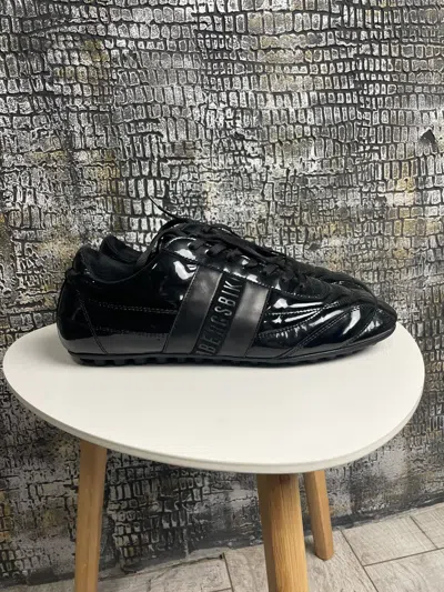 Pre-owned Dirk Bikkembergs Vintage Dark Leather Football Sneaker In Black