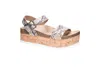 DIRTY LAUNDRY DUSK PALMS PLATFORM SANDAL IN SILVER SNAKE