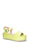 Dirty Laundry Jump Out Platform Sandal In Lime Green