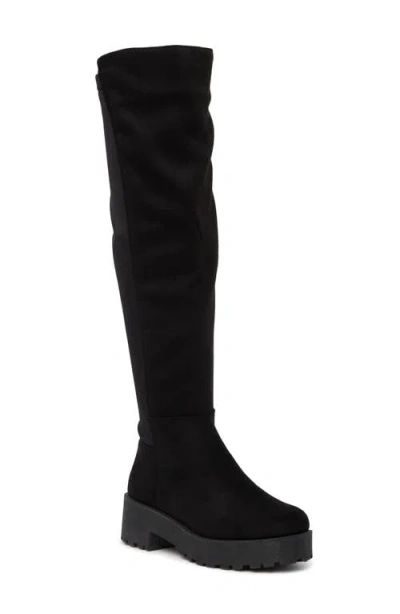 Dirty Laundry Manhatten Lug Sole Over The Knee Boot In Black