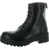 Dirty Laundry Mazzy Womens Animal Print Platform Lace-up Boot In Black