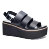 Dirty Laundry Pendulum Womens Faux Leather Cushioned Footbed Platform Sandals In Blue