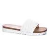 DIRTY LAUNDRY POOL DAYZ ENJOY IT SLIDE SANDAL IN WHITE