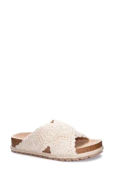 Dirty Laundry Tacoma Crochet Slide Sandal In Cream