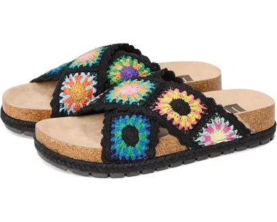 Dirty Laundry Tacoma Sandals Women's Black Floral Slip-on Slide Ver259