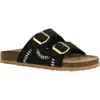 Dirty Laundry Tambour Sandal In Black Multi